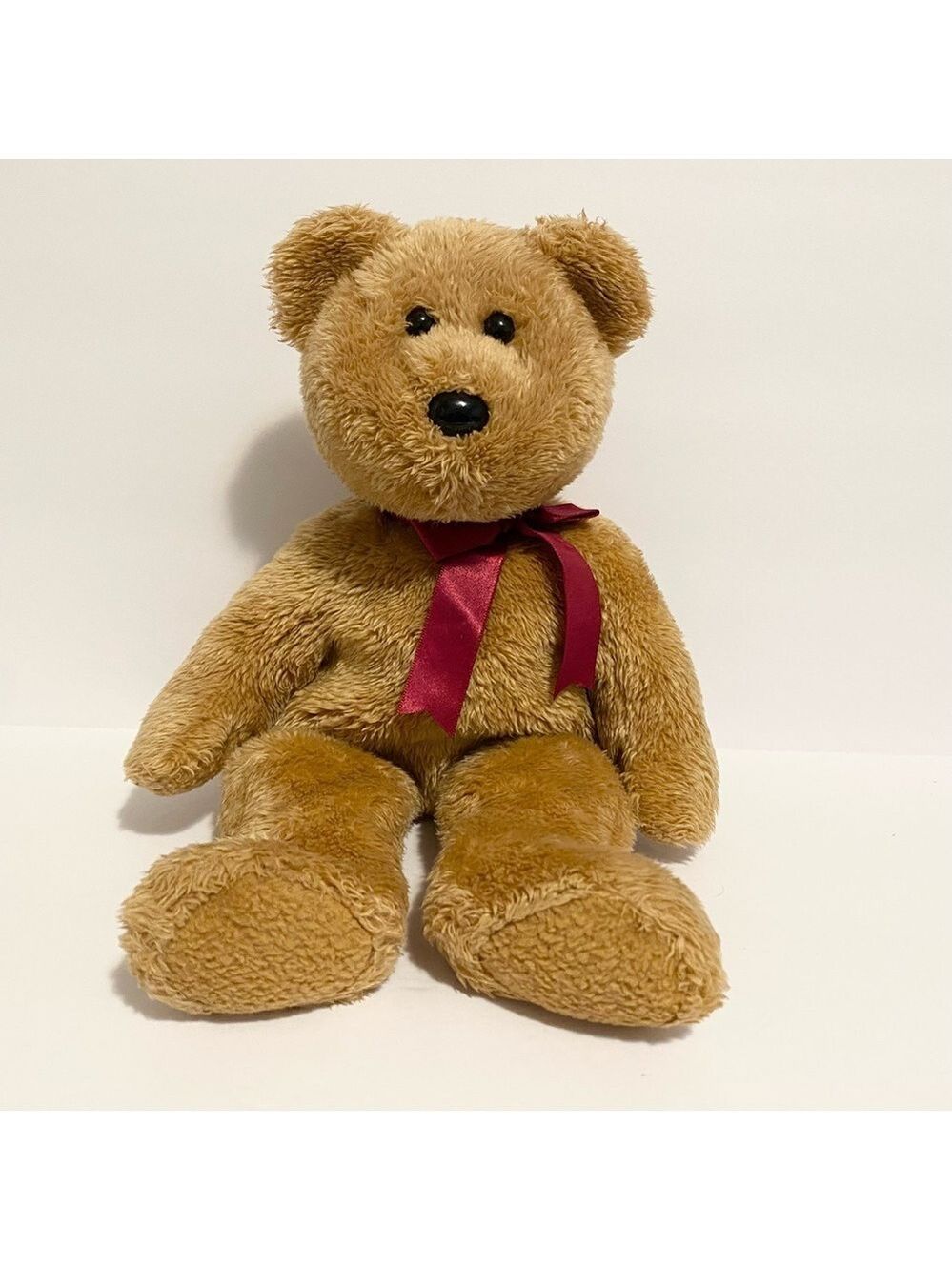 Ty Beanie Babies Curly The Bear Plush 2002 Vintage Teddy Stuffed Animal Scarf